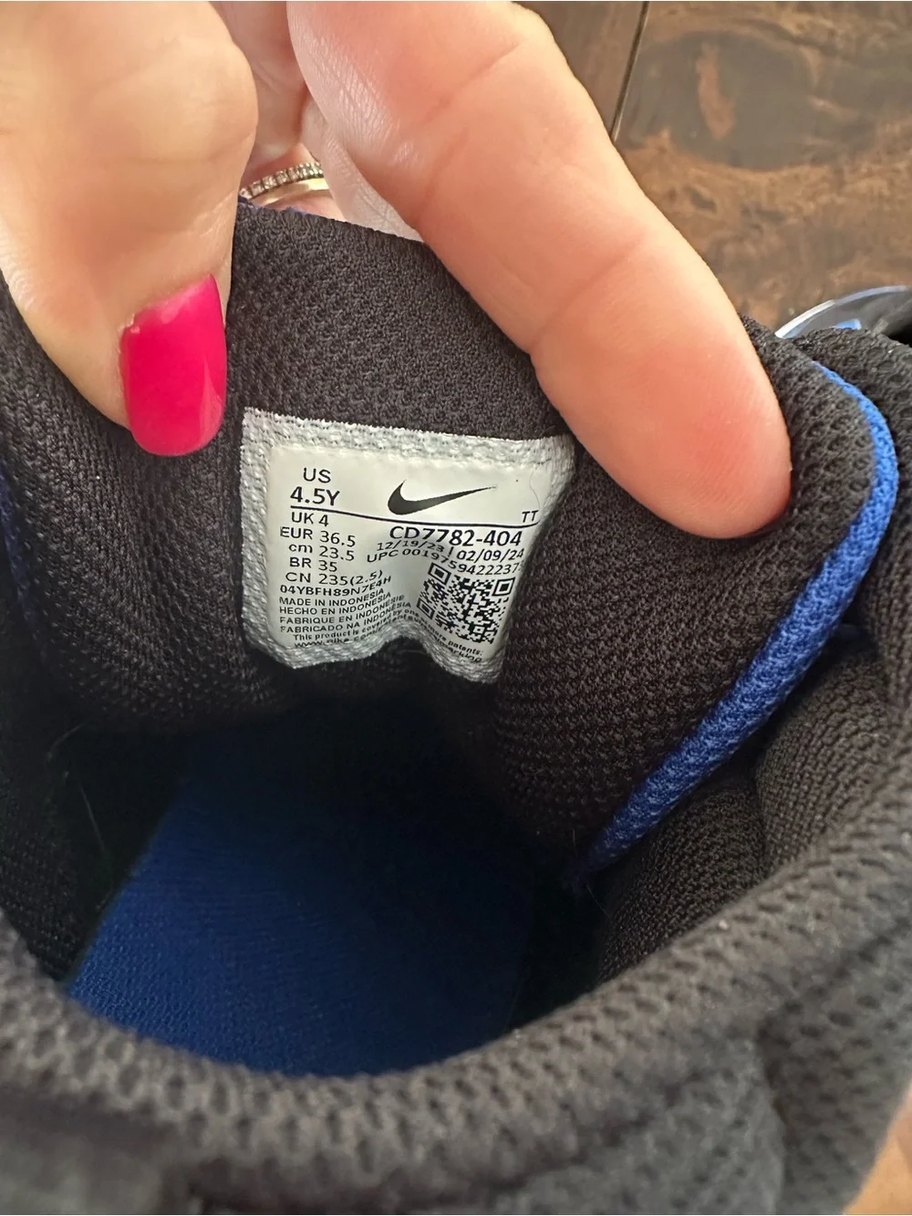Nike Kids High-Top Sneakers in Blue and Black
